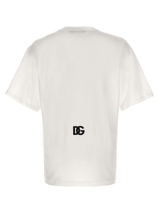 26SS 돌체앤가바나 반팔 티셔츠 G8PN9TG7M1CW0800 White Black - DOLCE & GABBANA