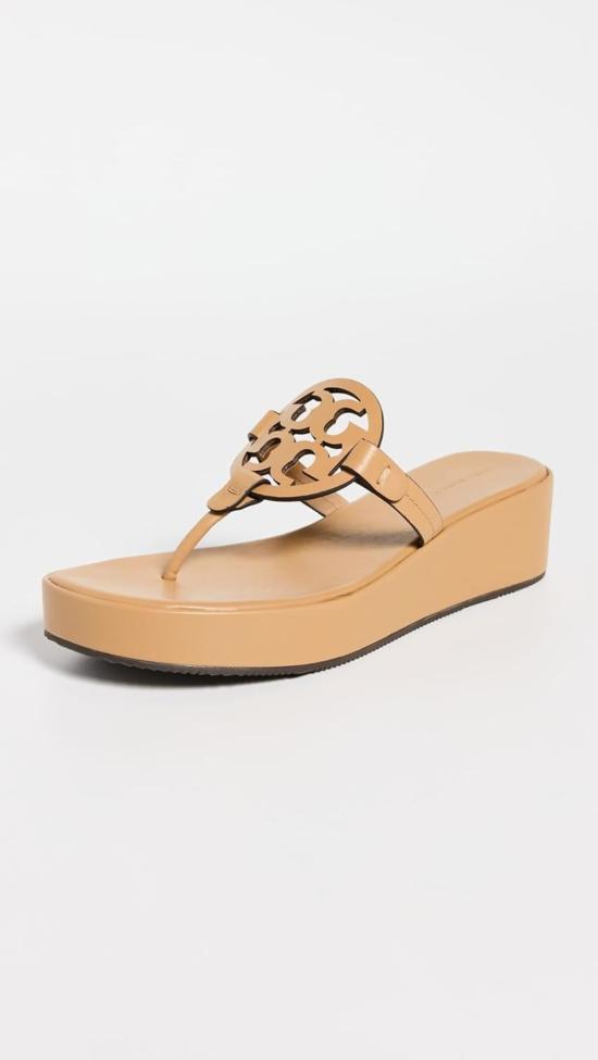  토리버치 부츠 밀러 웨지  25mm 진저 쇼트브레드 - TORY BURCH