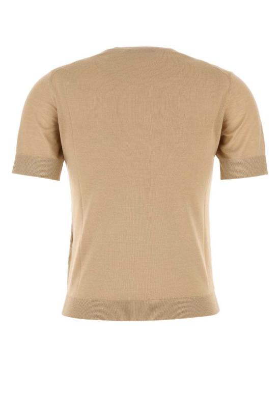 25FW 구찌 인타르시아 캐시미어 실크 탑 836747XKEWC 2064 BEIGE O TAN - GUCCI