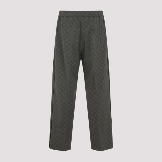 25FW 구찌 GG 저지 자카드 팬츠 814182 XJHFV 3266 NEW FOREST GREEN - GUCCI
