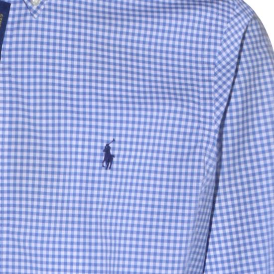 25SS 폴로 랄프로렌 커스텀 핏 코튼 포플린 포니 로고 셔츠 710928255004 BLUE DOM - POLO RALPH LAUREN