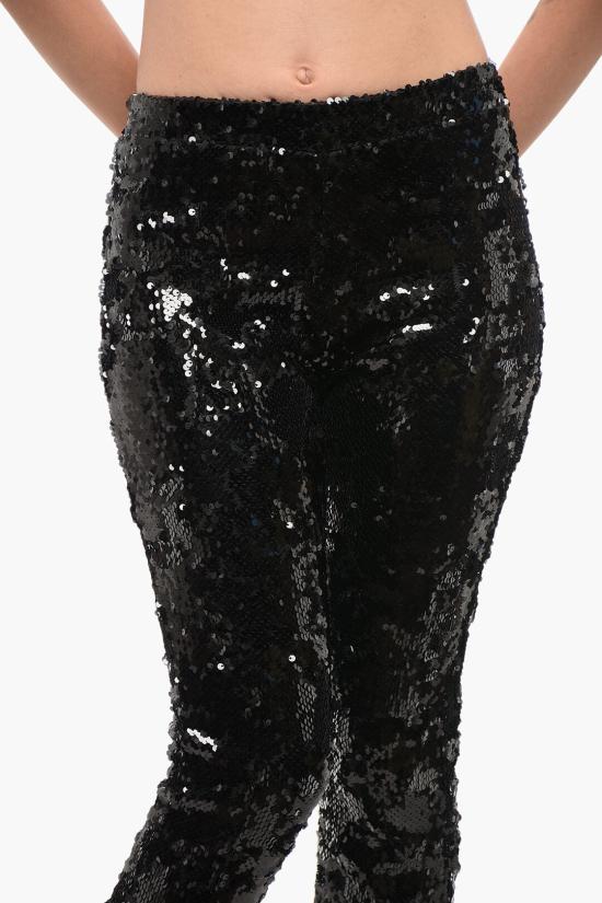  아드리아나 핫 꾸뛰르 스트레이트 팬츠 SEQUIN FLARE PANTS BLACK Black - ADRIANA HOT COUTURE