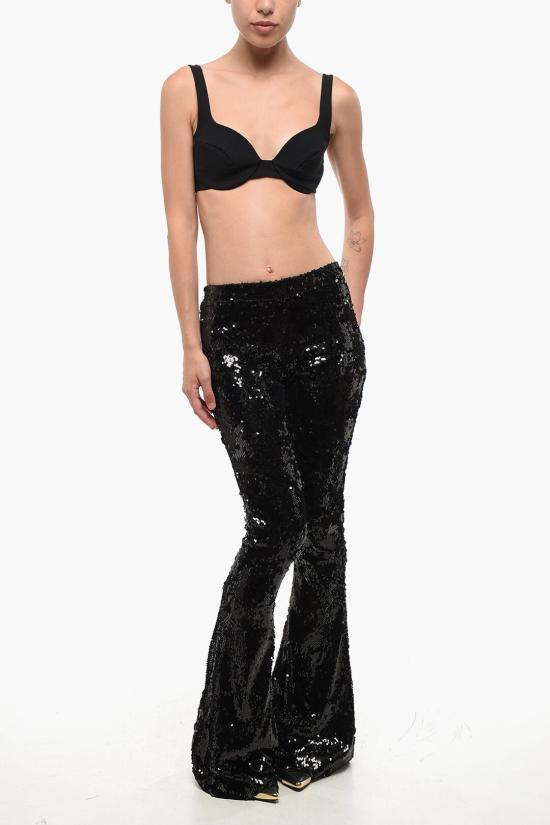  아드리아나 핫 꾸뛰르 스트레이트 팬츠 SEQUIN FLARE PANTS BLACK Black - ADRIANA HOT COUTURE