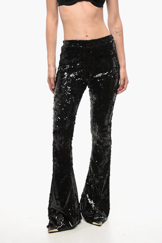  아드리아나 핫 꾸뛰르 스트레이트 팬츠 SEQUIN FLARE PANTS BLACK Black