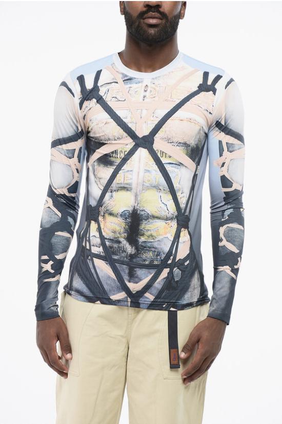  와이프로젝트 긴팔 티셔츠 204TO008 J104 BLUBK Blue