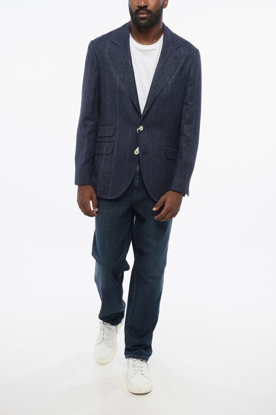  브루넬로 쿠치넬리 수트 자켓 MS4997BWD TS499 C023 Blue - BRUNELLO CUCINELLI