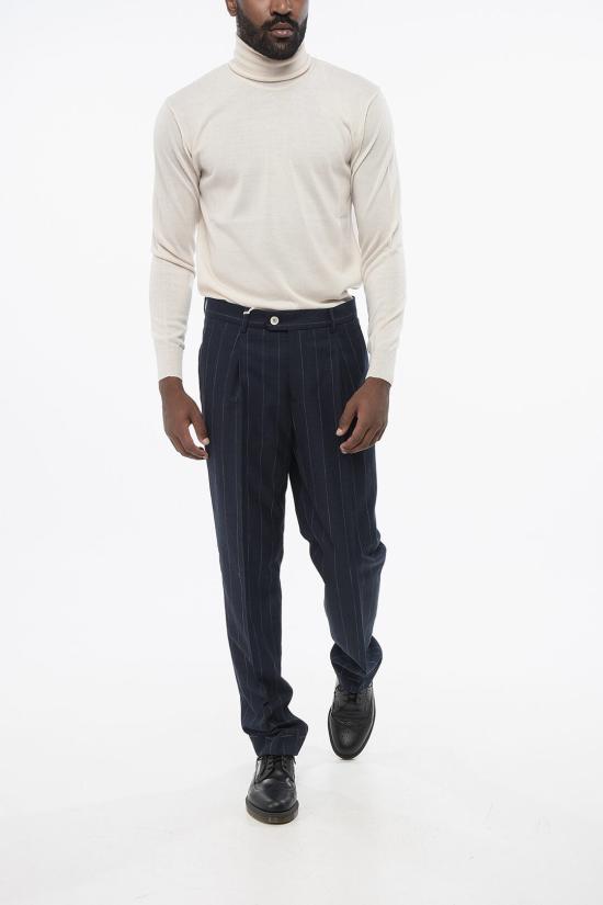  브루넬로 쿠치넬리 스트레이트 팬츠 MS484L00H TS484 C002 Blue - BRUNELLO CUCINELLI