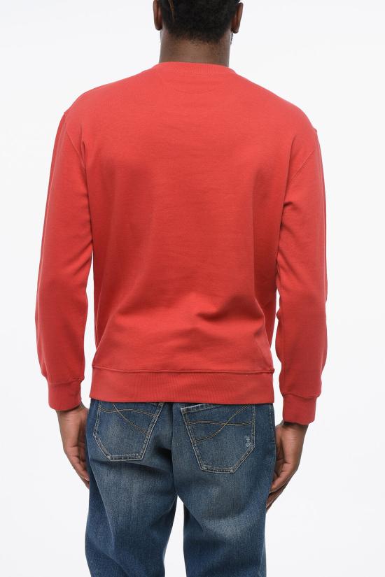  브루넬로 쿠치넬리 로고 프린트 라운덱 스웻셔츠 M0T353441 TD874 CKL23 Red - BRUNELLO CUCINELLI