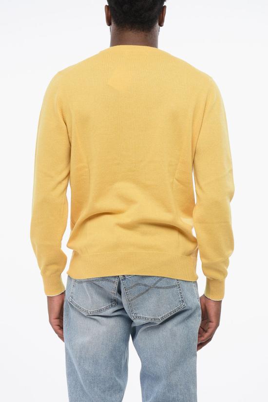  브루넬로 쿠치넬리 캐시미어 니트 M2200100 T2000 CYJ41 Yellow - BRUNELLO CUCINELLI