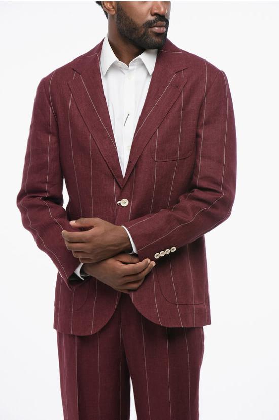  브루넬로 쿠치넬리 수트 세트 MB400EDNS TB400 C019 Burgundy - BRUNELLO CUCINELLI