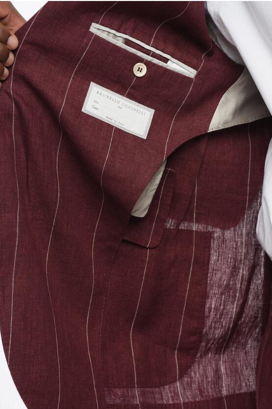  브루넬로 쿠치넬리 수트 세트 MB400EDNS TB400 C019 Burgundy - BRUNELLO CUCINELLI