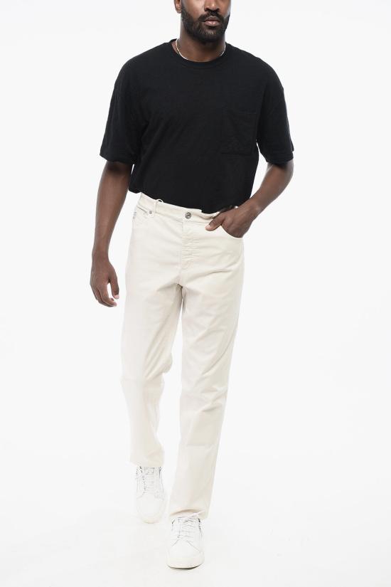  브루넬로 쿠치넬리 스트레이트 팬츠 M289LI1780 T289P C5797 White - BRUNELLO CUCINELLI