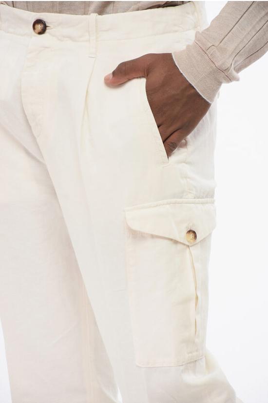  브루넬로 쿠치넬리 카고 팬츠 M291DH0640 T291P C5797 White - BRUNELLO CUCINELLI