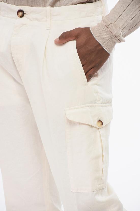  브루넬로 쿠치넬리 카고 팬츠 M291DH0640 T291P C5797 White - BRUNELLO CUCINELLI