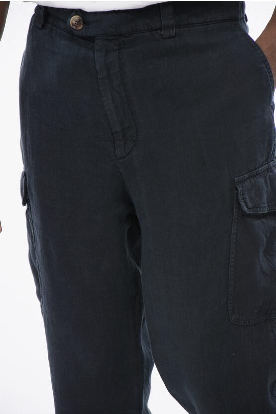  브루넬로 쿠치넬리 카고 팬츠 M243DE1890 T243P C2517 Blue - BRUNELLO CUCINELLI