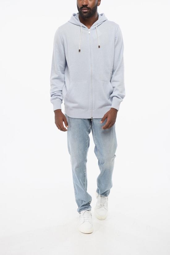  브루넬로 쿠치넬리 후드 티셔츠 M2223246 T2000 CXB49 Light blue - BRUNELLO CUCINELLI