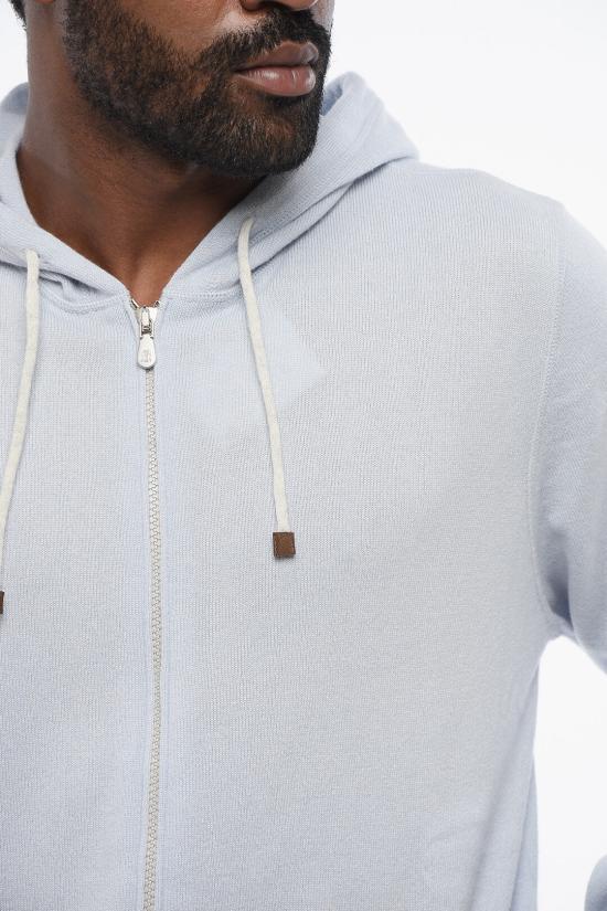  브루넬로 쿠치넬리 후드 티셔츠 M2223246 T2000 CXB49 Light blue - BRUNELLO CUCINELLI