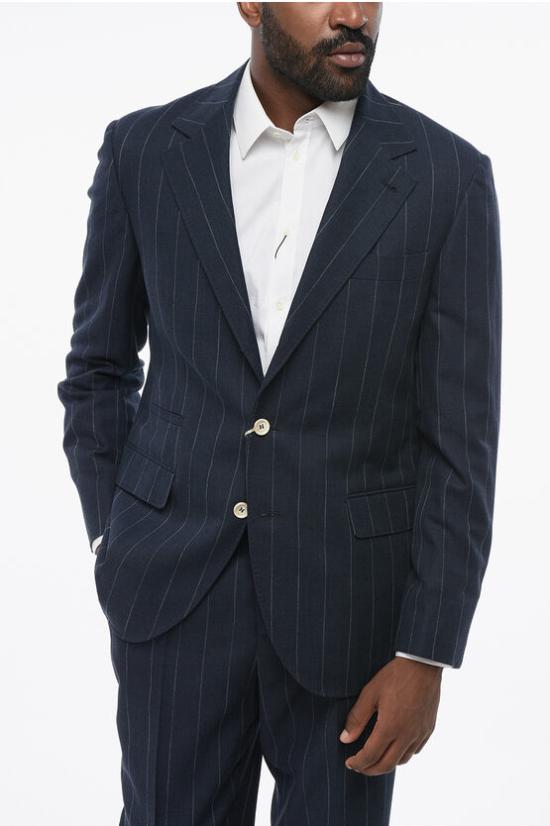  브루넬로 쿠치넬리 수트 세트 MS4847BTH TS484 C002 Blue - BRUNELLO CUCINELLI