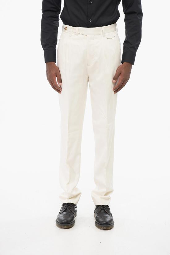 브루넬로 쿠치넬리 스트레이트 팬츠 MB412L00R TB412 C101 White