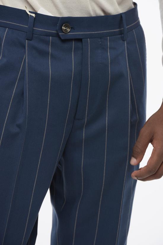  브루넬로 쿠치넬리 스트레이트 팬츠 MD494L00H TD494 C007 Blue - BRUNELLO CUCINELLI