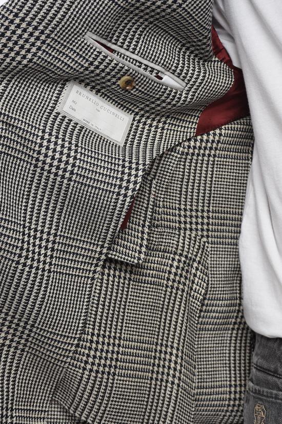  브루넬로 쿠치넬리 수트 자켓 MG4977BPDE TG497 C020 Black White - BRUNELLO CUCINELLI