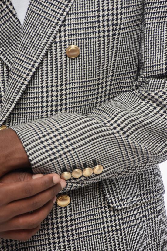  브루넬로 쿠치넬리 수트 자켓 MG4977BPDE TG497 C020 Black White - BRUNELLO CUCINELLI