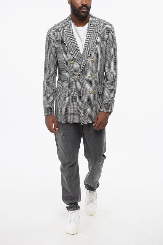  브루넬로 쿠치넬리 수트 자켓 MG4977BPDE TG497 C020 Black White - BRUNELLO CUCINELLI