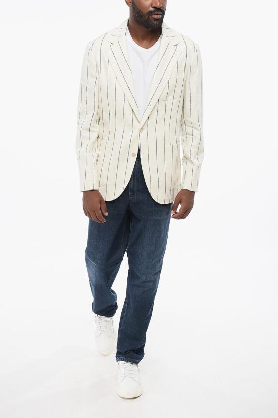  브루넬로 쿠치넬리 수트 자켓 MG4927BND TG492 C038 White - BRUNELLO CUCINELLI