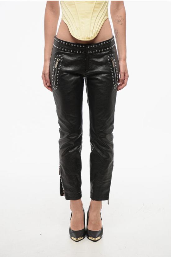  디스퀘어드2 가죽 팬츠 S72KA1131 S54663 905 Black