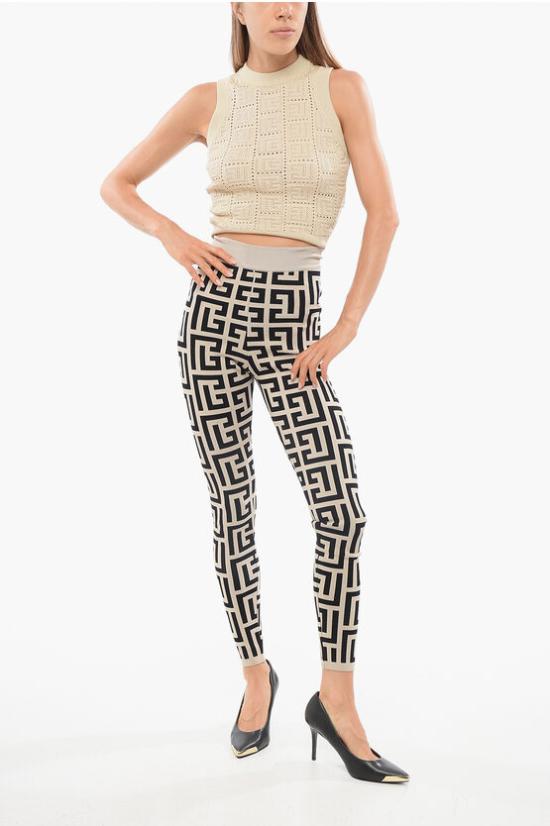  발망 레깅스 WF2PD005K338GFE Beige Nero - BALMAIN