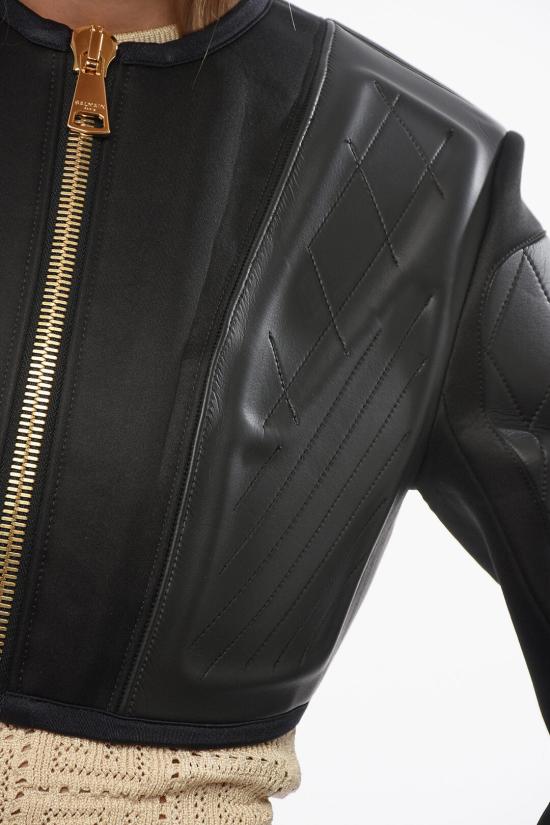  발망 가죽 자켓 YF0AO181JE020PA Black - BALMAIN