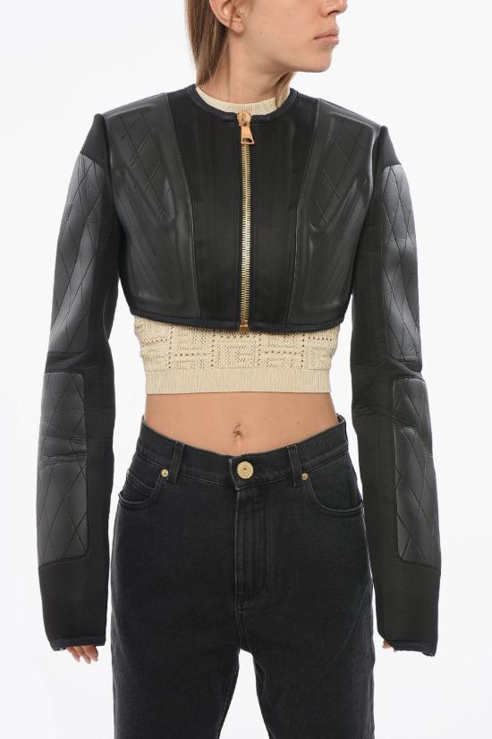  발망 가죽 자켓 YF0AO181JE020PA Black