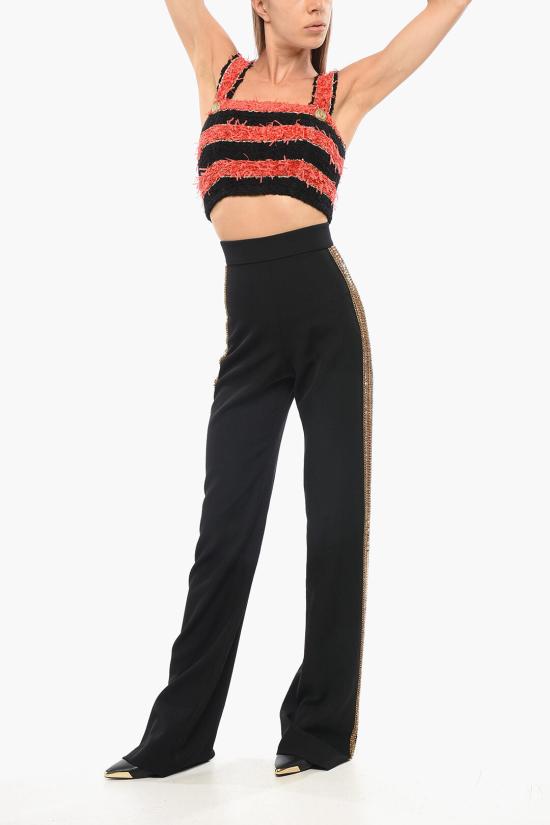  발망 스트레이트 팬츠 AF1PQ135PB62EAD Black - BALMAIN