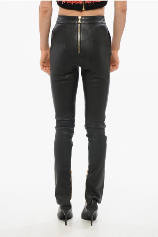  발망 가죽 팬츠 YF1QD006LB630PA Black - BALMAIN