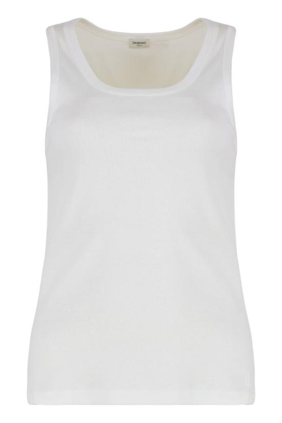 25SS 생로랑 민소매 티셔츠 824583YB2MH 9000 WHITE