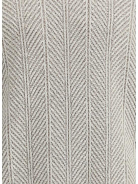 25FW 브루넬로 쿠치넬리 헤링본 터틀넥 스웨터  M22709314 CFZ60 WHITE - BRUNELLO CUCINELLI