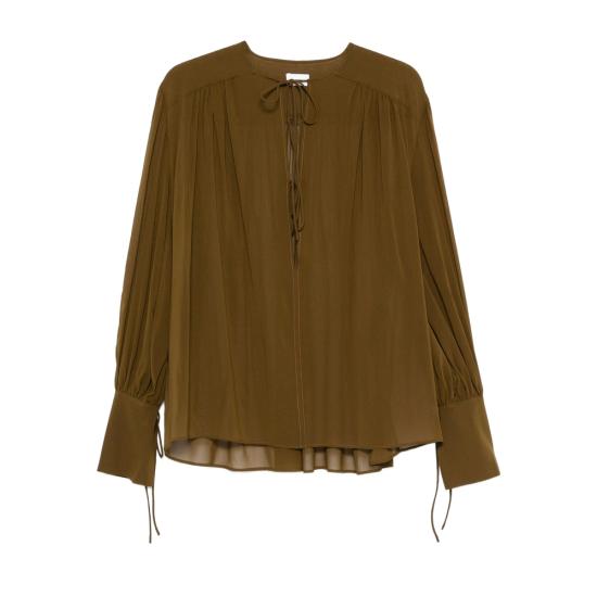 25FW 안다마네 블라우스 T180945A TNS038 CIGAR GREEN