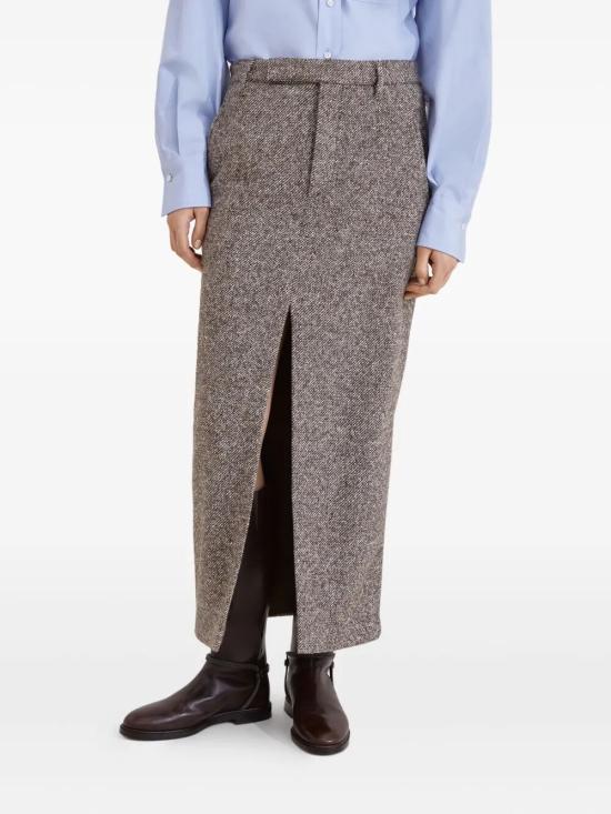 25FW 브루넬로 쿠치넬리 롱 스커트 MG531G3918 C6321 BROWN MULTI - BRUNELLO CUCINELLI