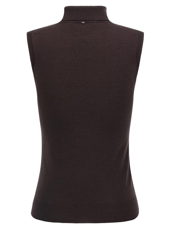 25FW 스포트막스 VERTIGO 베르티고 버진울 슬리브리스 탑  2522366011600006 Brown - SPORTMAX