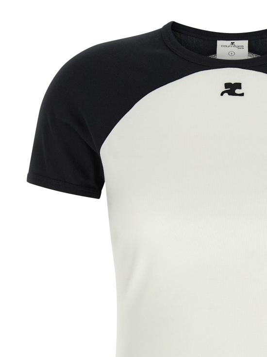 25FW 쿠레쥬 탑 325JTS214JS02030098 White Black - COURREGES