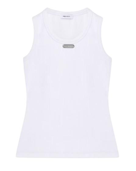 25FW 알렉산더 맥퀸 로고 플래킷 탱크탑 839507QLAER9000 OPTICAL WHITE