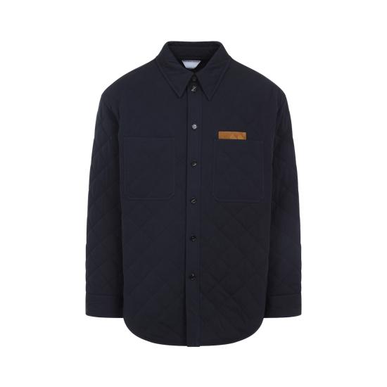 25FW 보테가베네타 퀄팅 코튼 오버셔츠 837036V5O604246 blue