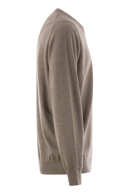 25FW 브루넬로 쿠치넬리 캐시미어 니트 M2200100 CBF75 LIGHT BROWN - BRUNELLO CUCINELLI