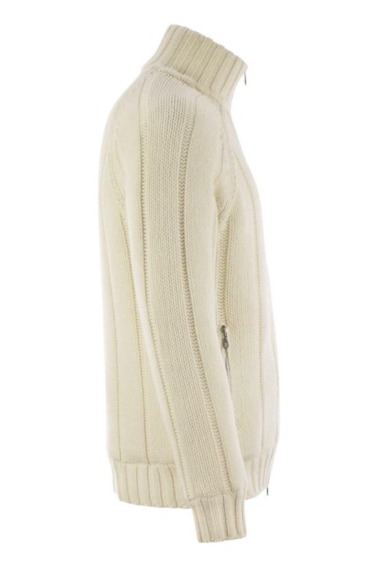 25FW 브루넬로 쿠치넬리 집업 니트 MA2301206 CWH09 CREAM - BRUNELLO CUCINELLI