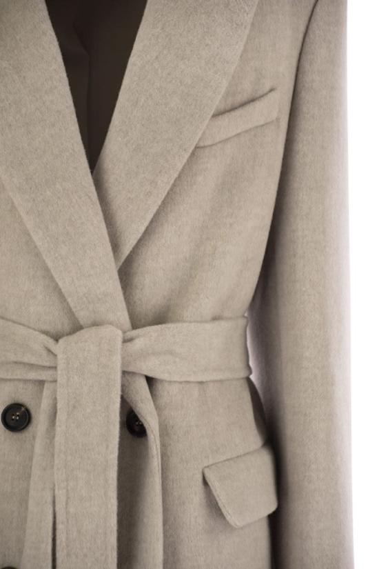 25FW 브루넬로 쿠치넬리 브루넬로 쿠치넬리 더블 브레스티드 피 코트 MD5329893 C001 BEIGE - BRUNELLO CUCINELLI