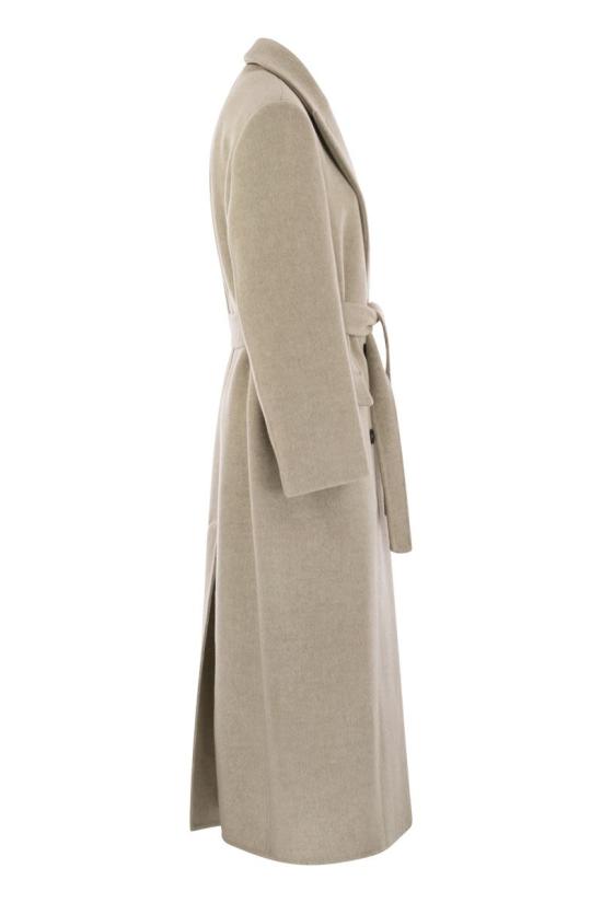 25FW 브루넬로 쿠치넬리 브루넬로 쿠치넬리 더블 브레스티드 피 코트 MD5329893 C001 BEIGE - BRUNELLO CUCINELLI