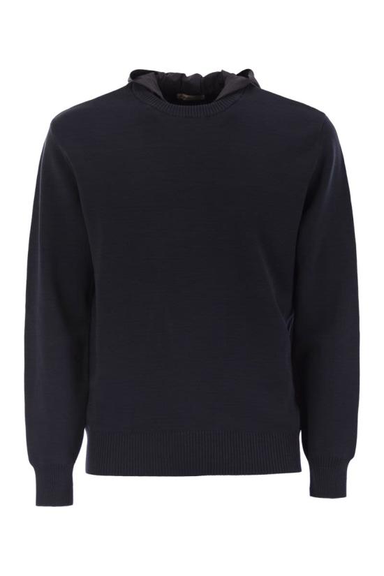 25FW 에르노 더블 코튼 니트 & 포넨테 트래블 나일론 후드 티셔츠  MG00027UR72111 9201 BLUE