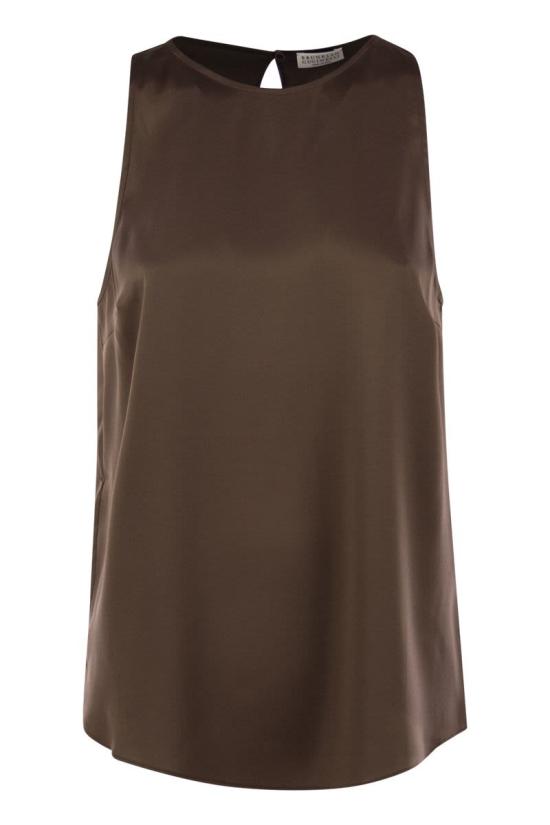 25FW 브루넬로 쿠치넬리 민소매 티셔츠 M0C59DX800 C4280 BROWN