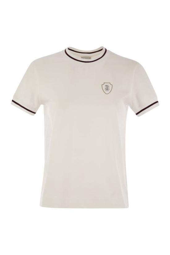 25FW 브루넬로 쿠치넬리 반팔 티셔츠 M0T81VD110 CGV62 WHITE