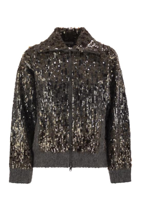 25FW 브루넬로 쿠치넬리 자수 가디건 M1U375916 C9144 DARK GREY